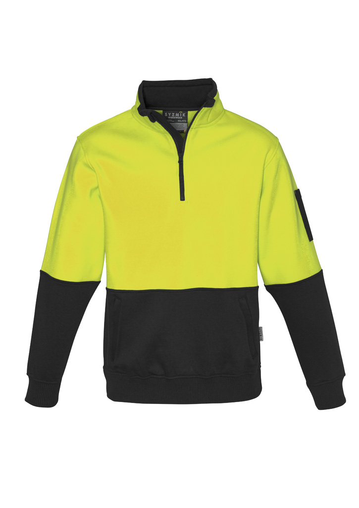 Unisex Hi Vis 1/2 Zip Pullover Yellow/Black