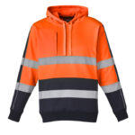 Unisex Hi Vis Stretch Taped Hoodie Orange/Navy