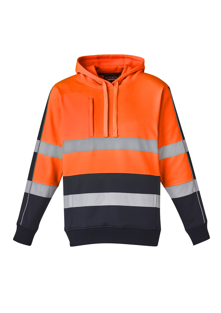 Unisex Hi Vis Stretch Taped Hoodie Orange/Navy Unisex Hi Vis Stretch Taped Hoodie Orange/Navy