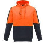 Unisex Hi Vis Pullover Hoodie Orange/Navy