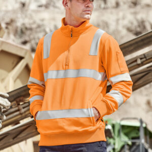Unisex Hi Vis VIC Rail 1/4 Zip Pullover Vic Rail Orange