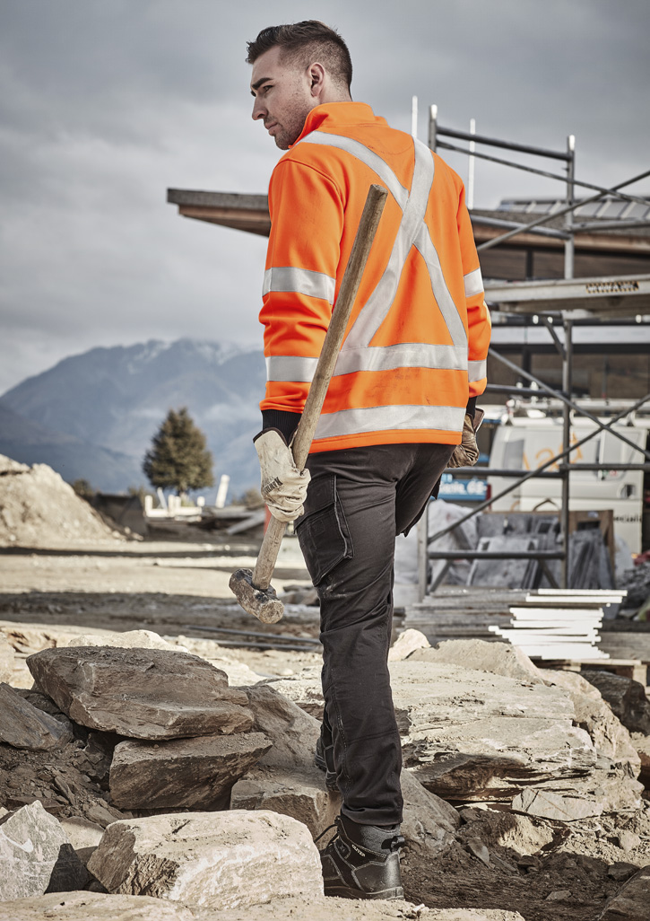 Unisex Hi Vis X Back Rail Jumper Orange Unisex Hi Vis X Back Rail Jumper Orange