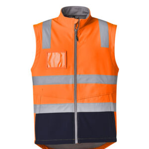 Unisex Hi Vis Softshell Vest Orange/Navy