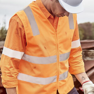 Unisex Hi Vis VIC Rail Zip Vest VIC Rail Orange