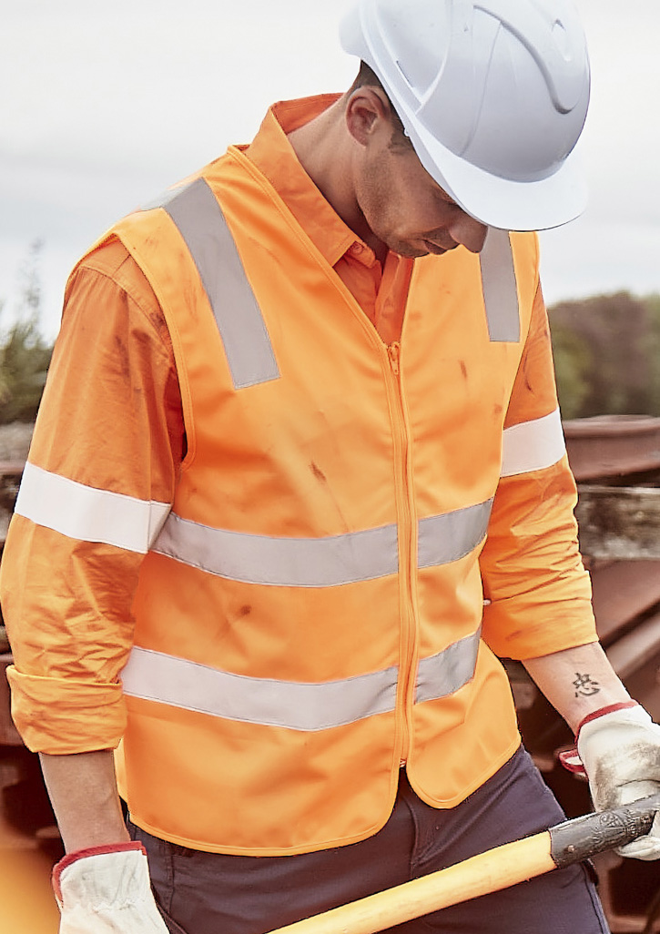 Unisex Hi Vis VIC Rail Zip Vest VIC Rail Orange Unisex Hi Vis VIC Rail Zip Vest VIC Rail Orange