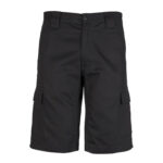 Mens Midweight Drill Cargo Short Black