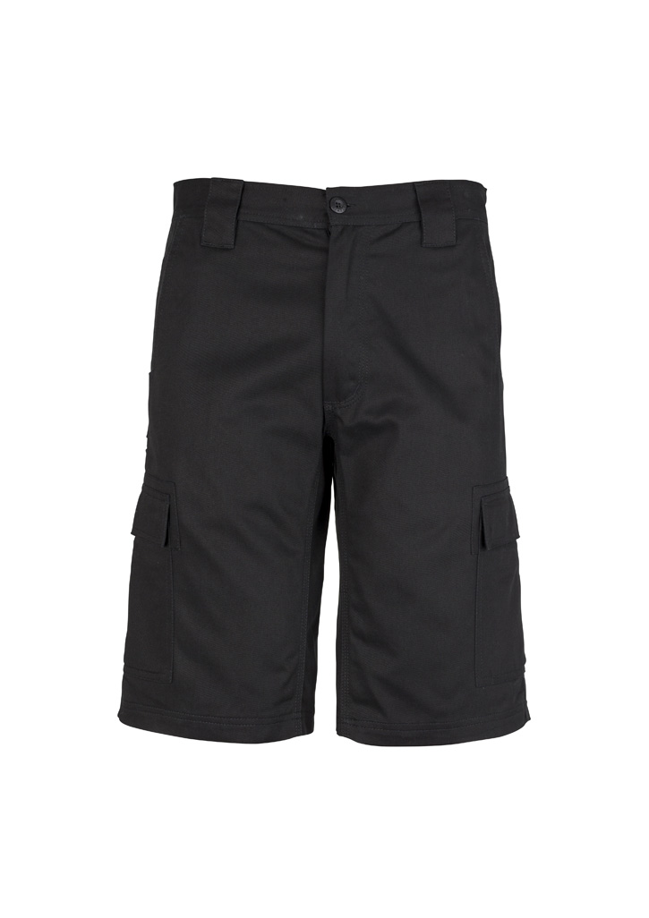 Mens Midweight Drill Cargo Short Black
