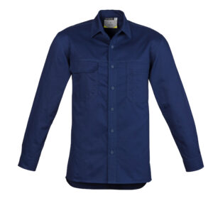 Mens Lightweight Tradie Long Sleeve Shirt Blue
