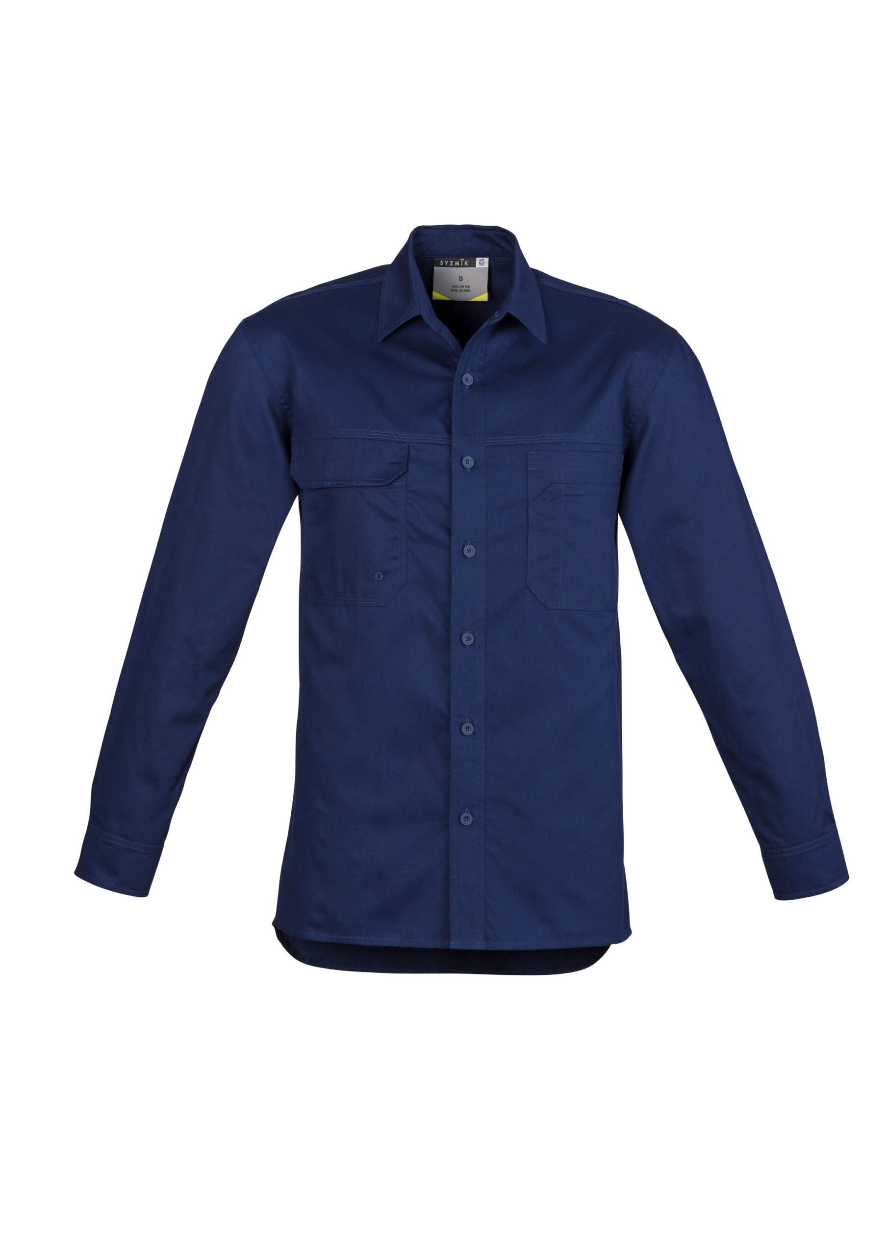 Mens Lightweight Tradie Long Sleeve Shirt Blue