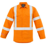 Mens Red Flame Hi Vis X Back Shirt Orange