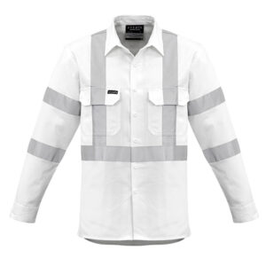 Mens Bio Motion X Back Taped Long Sleeve Shirt White