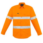 Mens Hi Vis Hoop Taped Long Sleeve Shirt Orange