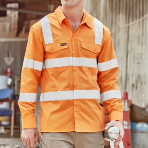 Mens Bio Motion VIC Rail Long Sleeve Shirt Vic Rail Orange