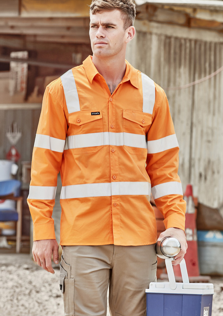 Mens Bio Motion VIC Rail Long Sleeve Shirt Vic Rail Orange Mens Bio Motion VIC Rail Long Sleeve Shirt Vic Rail Orange