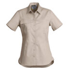 Womens Lightweight Tradie Short Sleeve Shirt Sand