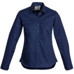 Womens Lightweight Tradie Long Sleeve Shirt Blue