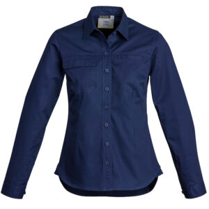 Womens Lightweight Tradie Long Sleeve Shirt Blue