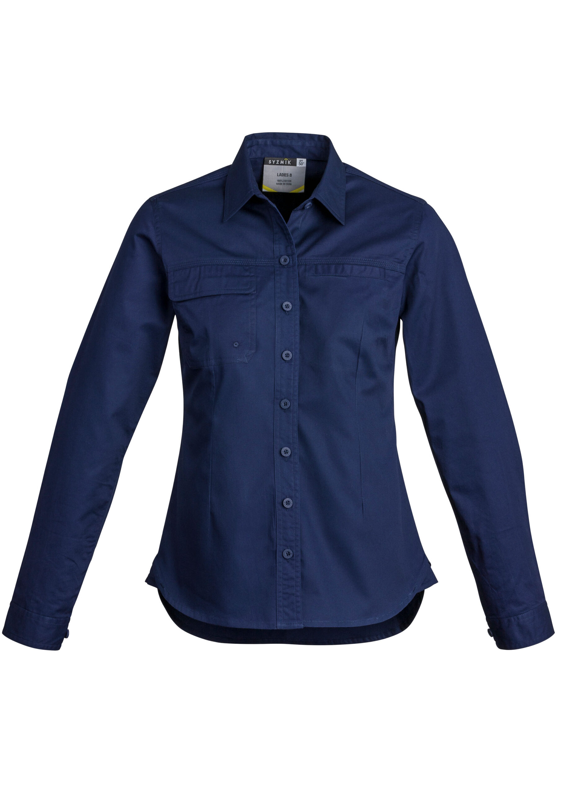 Womens Lightweight Tradie Long Sleeve Shirt Blue Womens Lightweight Tradie Long Sleeve Shirt Blue
